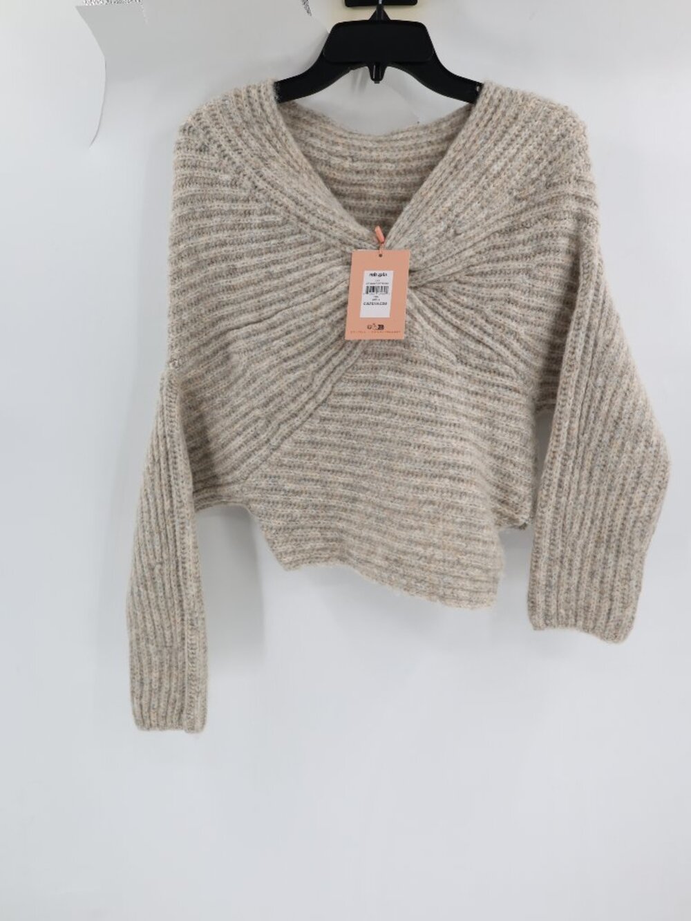 NWT Cult GAIA Sweater Womens Small Wool Alpaca Wool Blend twist asymmetric neck